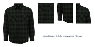 Urban Classics Košeľa  tmavozelená / čierna 1