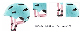 UVEX Oyo Style Flowers Cyan Matt 45-50 Detská prilba na bicykel 1