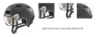 UVEX Rush Visor Dark Silver Mat 55-58 Prilba na bicykel 1