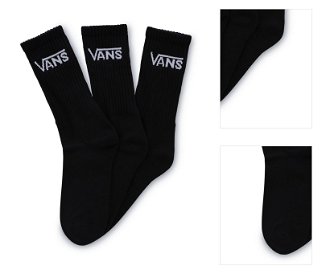 Vans MN Classic Crew Socks 3-Pack - Unisex - Ponožky Vans - Čierne - VN000XRZBLK1 - Veľkosť: 38.5 3