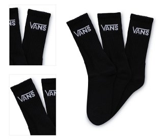 Vans MN Classic Crew Socks 3-Pack - Unisex - Ponožky Vans - Čierne - VN000XRZBLK1 - Veľkosť: 38.5 4