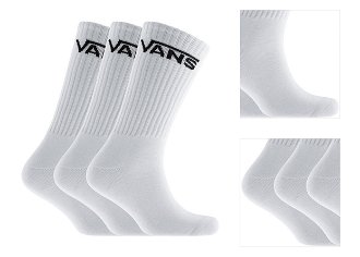 Vans MN Classic Crew Socks 3-Pack White - Unisex - Ponožky Vans - Biele - VN000XRZWHT1 - Veľkosť: 38.5 3