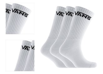 Vans MN Classic Crew Socks 3-Pack White - Unisex - Ponožky Vans - Biele - VN000XRZWHT1 - Veľkosť: 38.5 4