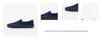 Vans OG Classic Slip-On (Velvet Embroidery) Navy/ Black 1