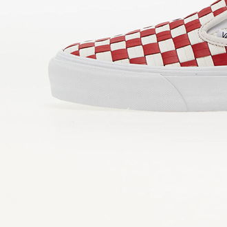 Vans Vault OG Slip-On LX (Leather Woven) White/ Red 8