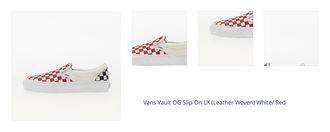 Vans Vault OG Slip-On LX (Leather Woven) White/ Red 1