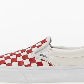 Vans Vault OG Slip-On LX (Leather Woven) White/ Red 5