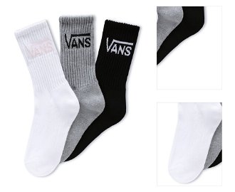 Vans WM Classic Crew Wmns 3-Pack Socks - Dámske - Ponožky Vans - Viacfarebné - VN0A49ZF9RP1 - Veľkosť: 36.5 3
