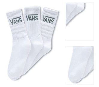 Vans WM Classic Crew Wmns Socks 3-Pack White - Dámske - Ponožky Vans - Biele - VN0A49ZFY641 - Veľkosť: 36.5 3