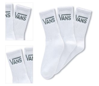 Vans WM Classic Crew Wmns Socks 3-Pack White - Dámske - Ponožky Vans - Biele - VN0A49ZFY641 - Veľkosť: 36.5 4