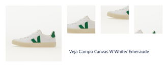 Veja Campo Canvas W White/ Emeraude 1