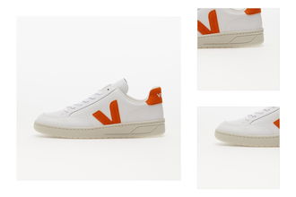 Veja V-12 Leather Extra-White/ Pumpkin 3