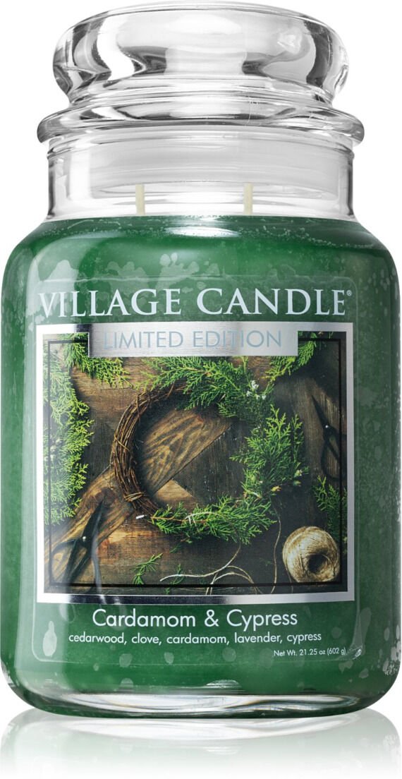 Village Candle Vonná sviečka v skle - Cardamom & Cypress - Kardamom a cyprus, veľká