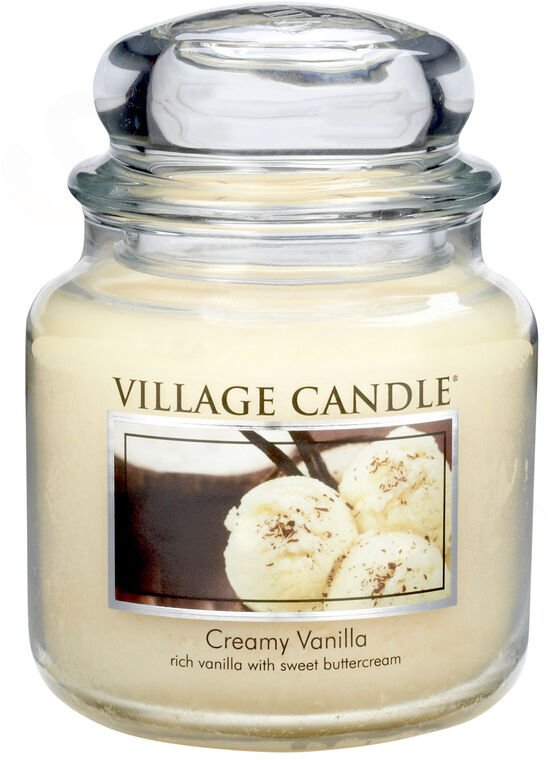 Village Candle Vonná sviečka v skle - Creamy Vanilla - Vanilková zmrzlina, stredná