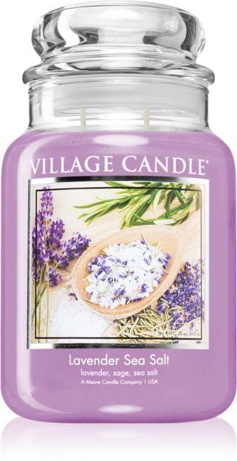 Village Candle Vonná sviečka v skle - Lavender Sea Salt - Levanduľa s Morskou soľou, veľká
