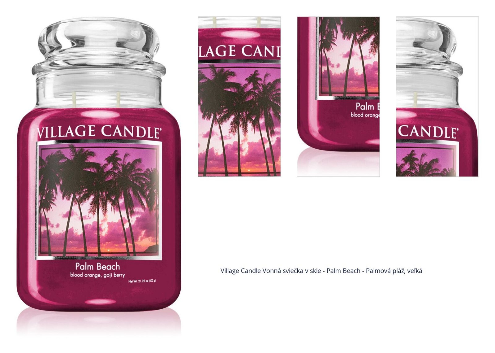 Village Candle Vonná sviečka v skle - Palm Beach - Palmová pláž, veľká 1