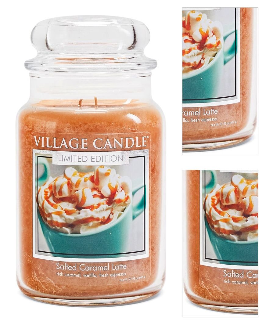 Village Candle Vonná sviečka v skle - Salted Caramel Latté-Latté so slaným karamelom, veľká 8