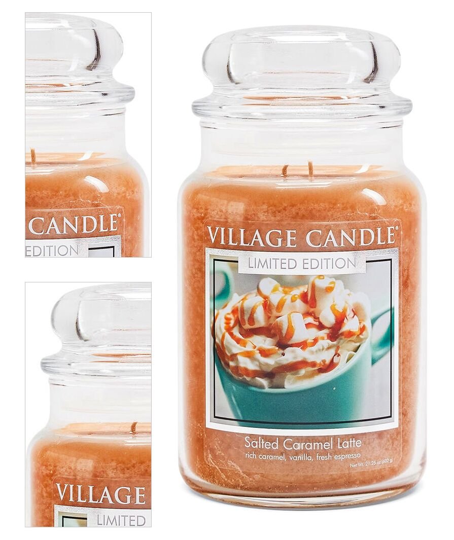 Village Candle Vonná sviečka v skle - Salted Caramel Latté-Latté so slaným karamelom, veľká 9