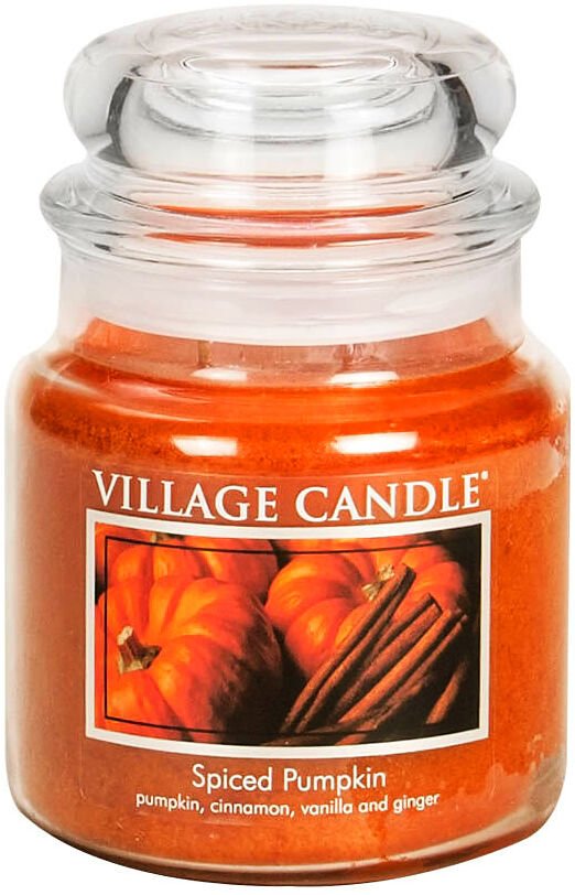 Village Candle Vonná sviečka v skle - Spiced Pumpkin - Tekvica a korenie, stredné