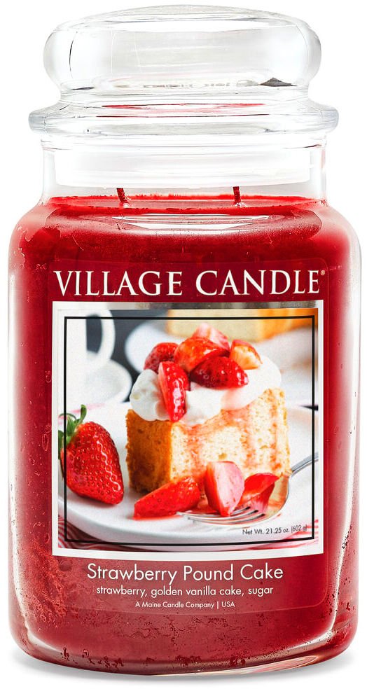 Village Candle Vonná sviečka v skle - Strawberry Pound Cake - Jahodový koláč, veľká 2