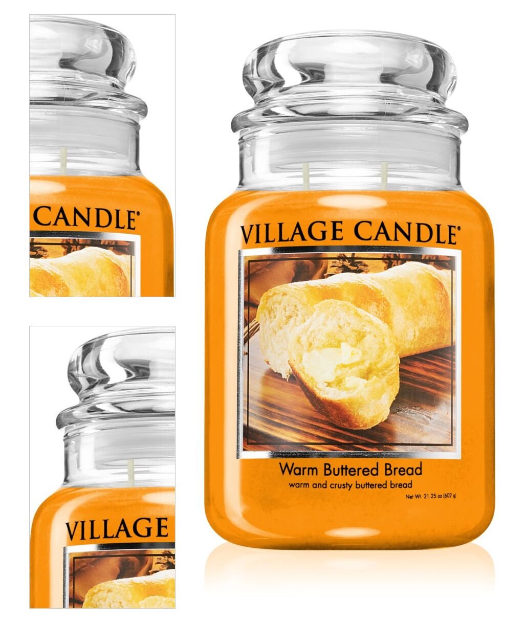 Village Candle Vonná sviečka v skle - Warm Buttered Bread - Teplé maslové žemličky, veľká 9