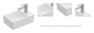 Villeroy & Boch Memento 2.0 umývadlo 400 x 260 x 111 mm, biele Alpin, bez prepadu, leštené 43234G01 1