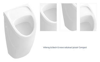 Villeroy & Boch Odsávací pisoár Compact, zadní přívod, s cílovým objektem, CeramicPlus, alpská bílá 755705R1 1