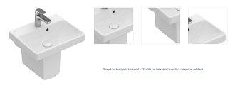 Villeroy & Boch umývadlo Avento 450 x 370 x 180 mm, biela Alpin CeramicPlus, s prepadom, neleštené 1