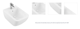 Villeroy & Boch Venticello Bidet, nástenný, 375 x 560 mm, biely Alpin CeramicPlus 441100R1 1