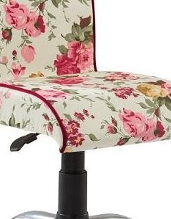 Vintage stolička na kolieskach orchid so vzorom - kvety 5