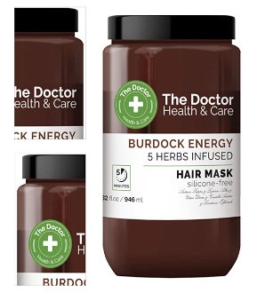 Vitalizujúca maska proti padaniu vlasov The Doctor Burdock Energy 5 Herbs Infused Hair Mask - 946 ml + DARČEK ZADARMO 4