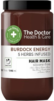 Vitalizujúca maska proti padaniu vlasov The Doctor Burdock Energy 5 Herbs Infused Hair Mask - 946 ml + darček zadarmo 2