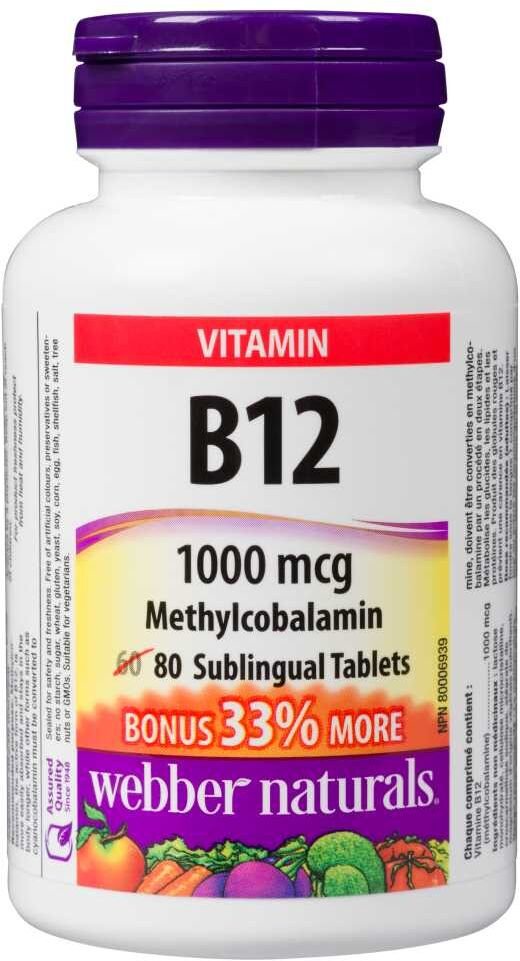 VITAMIN B12 1000MCG 80TBL METHYLCOBALAMIN WN 3814