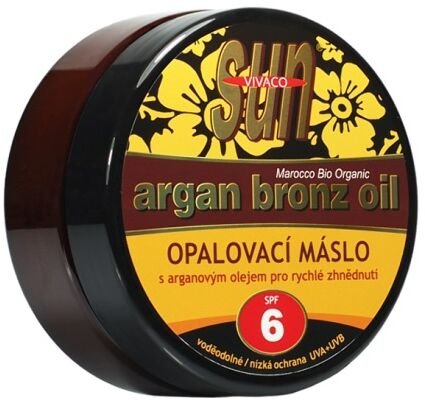 Vivaco Opaľovacie maslo s arganovým olejom pre rýchle zhnednutie SPF6 200 ml