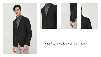 Vlnená bunda Calvin Klein čierna farba 1