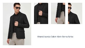 Vlnená bunda Calvin Klein čierna farba 1