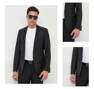 Vlnená bunda Karl Lagerfeld čierna farba 3
