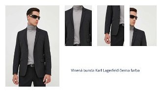 Vlnená bunda Karl Lagerfeld čierna farba 1