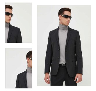 Vlnená bunda Karl Lagerfeld čierna farba 4