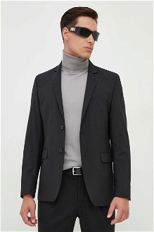 Vlnená bunda Karl Lagerfeld čierna farba 2