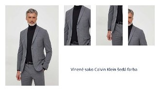 Vlnené sako Calvin Klein šedá farba,K10K112935 1