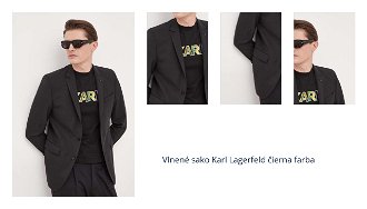 Vlnené sako Karl Lagerfeld čierna farba 1