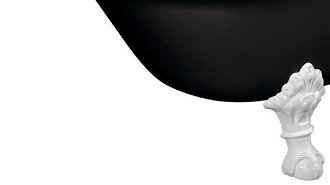 Voľne stojaca vaňa Polysan Foxtrot 170x75 cm akrylát ľavá aj pravá čierna/nohy biele 72962 8