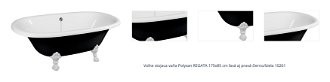 Voľne stojaca vaňa Polysan REGATA 175x85 cm ľavá aj pravá čierno/biela 10261 1
