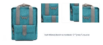 Vuch Městský batoh na notebook 15'' Tyrees Turquoise 1
