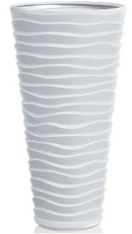 Vysoký plastový kvetináč DPSA400 38,7 cm - biela