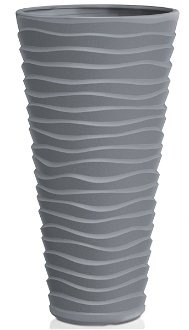 Vysoký plastový kvetináč DPSA400 38,7 cm - sivý kameň