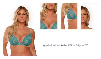 Vystužená podprsenka Gaia 1251 Pia Tyrkysová 70G 1