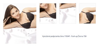 Vystužená podprsenka Gina 17004P - Push-up Čierna 75B 1