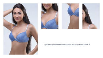 Vystužená podprsenka Gina 17004P - Push-up Modro-sivá 80B 1